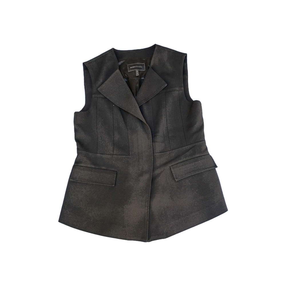 BCBGMAXAZRIA Bexley Black Sleeveless Structured Vest Medium RND4J043-001